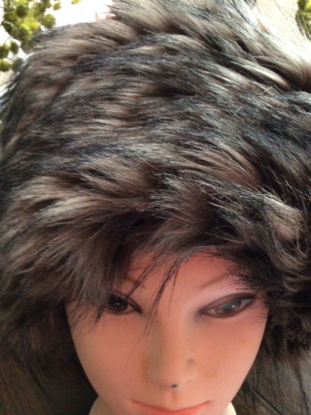Donna Slayer faux spotted wolf cossack Russian hat or pillow box winter hat.